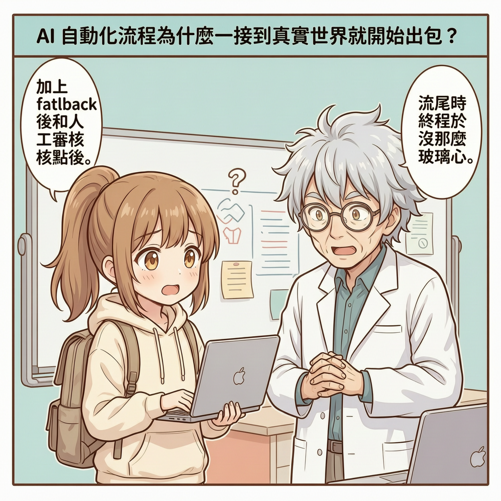 阿葵 / 博士｜加上 fallback 和人工審核點後，流程終於