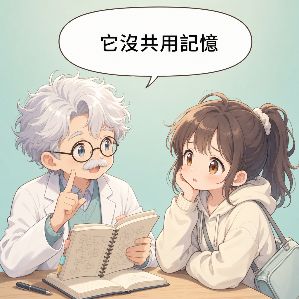 為什麼 AI 換個聊天就失憶，資料一多還翻不到下一頁？ 第3格 點破問題